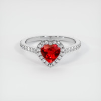 0.76 Ct. Ruby Ring, 14K White Gold 1