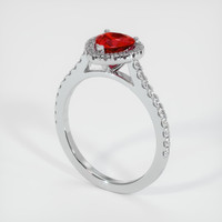 0.76 Ct. Ruby Ring, 14K White Gold 2