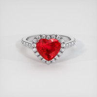 2.59 Ct. Ruby Ring, 14K White Gold 1