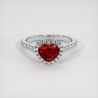 1.28 Ct. Ruby Ring, 14K White Gold 1