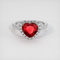 2.04 Ct. Ruby Ring, 14K White Gold 1