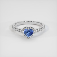 0.58 Ct. Sapphire Ring, 14K White Gold 1
