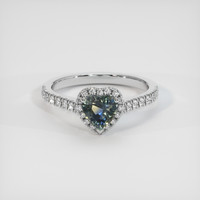 1.02 Ct. Bi Color Sapphire Ring, 14K White Gold 1