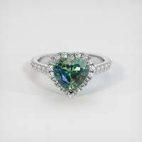 2.54 Ct. Sapphire Ring, 14K White Gold 1