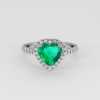 1.46 Ct. Emerald Ring, 18K White Gold 1