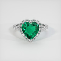 2.20 Ct. Emerald Ring, 18K White Gold 1