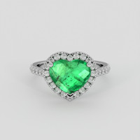 2.03 Ct. Emerald Ring, 18K White Gold 1