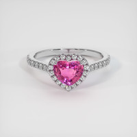 2.03 Ct. Pinkish Purple Sapphire Ring, 18K White Gold 1