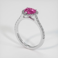 2.03 Ct. Pinkish Purple Sapphire Ring, 18K White Gold 2