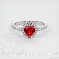 0.76 Ct. Ruby Ring, 18K White Gold 1