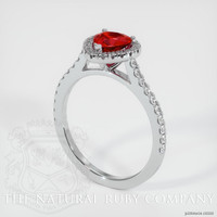 0.76 Ct. Ruby Ring, 18K White Gold 2