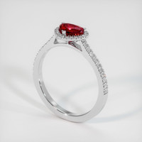 0.98 Ct. Ruby Ring, 18K White Gold 2