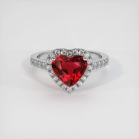 2.08 Ct. Ruby Ring, 18K White Gold 1