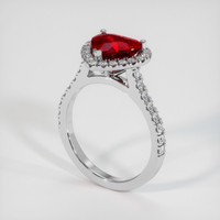 2.08 Ct. Ruby Ring, 18K White Gold 2
