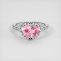 2.01 Ct. Pink Sapphire Ring, 18K White Gold 1