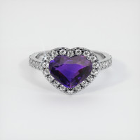 2.05 Ct. Purple Sapphire Ring, 18K White Gold 1