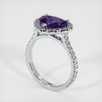 2.05 Ct. Purple Sapphire Ring, 18K White Gold 2