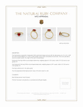 Ruby Ring 0.80 Ct., 14K Yellow Gold Appraisal