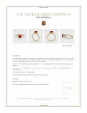 Ruby Ring 0.76 Ct., 14K Yellow Gold Appraisal