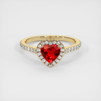 0.76 Ct. Ruby Ring, 14K Yellow Gold 1