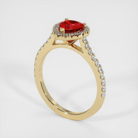 0.76 Ct. Ruby Ring, 14K Yellow Gold 2