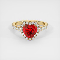 1.68 Ct. Ruby Ring, 14K Yellow Gold 1