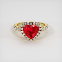 2.59 Ct. Ruby Ring, 14K Yellow Gold 1