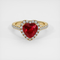 2.33 Ct. Ruby Ring, 14K Yellow Gold 1