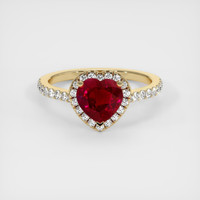 1.60 Ct. Ruby Ring, 14K Yellow Gold 1