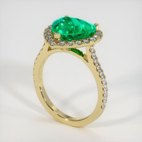 3.10 Ct. Emerald  Ring - 18K Yellow Gold