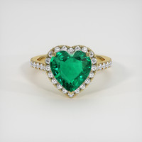 2.20 Ct. Emerald Ring, 18K Yellow Gold 1