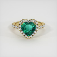 1.81 Ct. Emerald Ring, 18K Yellow Gold 1