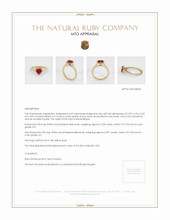 Ruby Ring 0.69 Ct., 18K Yellow Gold Appraisal