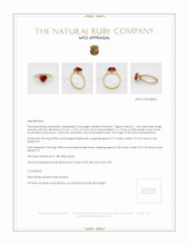 Ruby Ring 1.43 Ct., 18K Yellow Gold Appraisal
