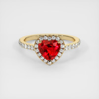 1.32 Ct. Ruby Ring, 18K Yellow Gold 1