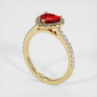 1.32 Ct. Ruby Ring, 18K Yellow Gold 2