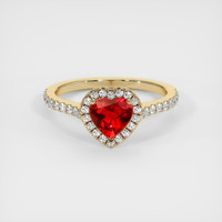 0.76 Ct. Ruby Ring, 18K Yellow Gold 1