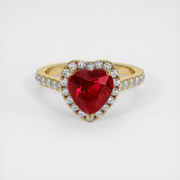 2.33 Ct. Ruby Ring, 18K Yellow Gold 1