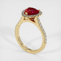 2.33 Ct. Ruby Ring, 18K Yellow Gold 2