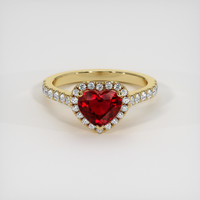 1.28 Ct. Ruby Ring, 18K Yellow Gold 1