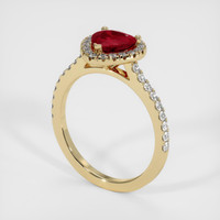 1.60 Ct. Ruby Ring, 18K Yellow Gold 2