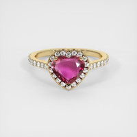1.44 Ct. Ruby Ring, 18K Yellow Gold 1