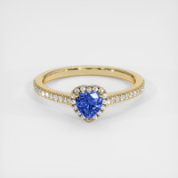 0.55 Ct. Blue Sapphire Ring, 18K Yellow Gold 1