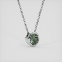 1.32 Ct. Green Sapphire Pendant, Platinum 950 2