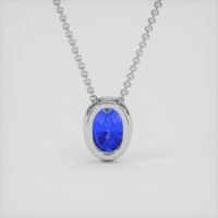 2.77 Ct. Blue Sapphire Pendant, Platinum 950 4