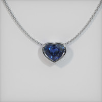 1.92 Ct. Blue Sapphire Pendant, 14K White Gold 1