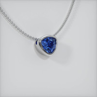 0.67 Ct. Blue Sapphire Pendant, 14K White Gold 2