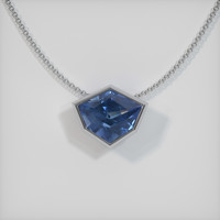 1.84 Ct. Blue Sapphire Pendant, 14K White Gold 1