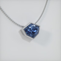 1.84 Ct. Blue Sapphire Pendant, 14K White Gold 2