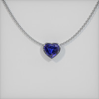 6.00 Ct. Blue Sapphire Pendant, 14K White Gold 1